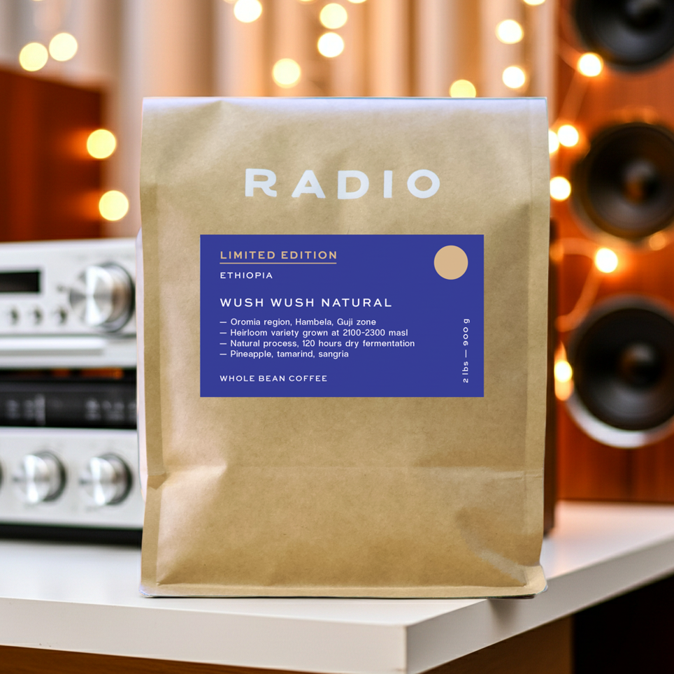 Single origin ethiopia whole bean Wush Wush 